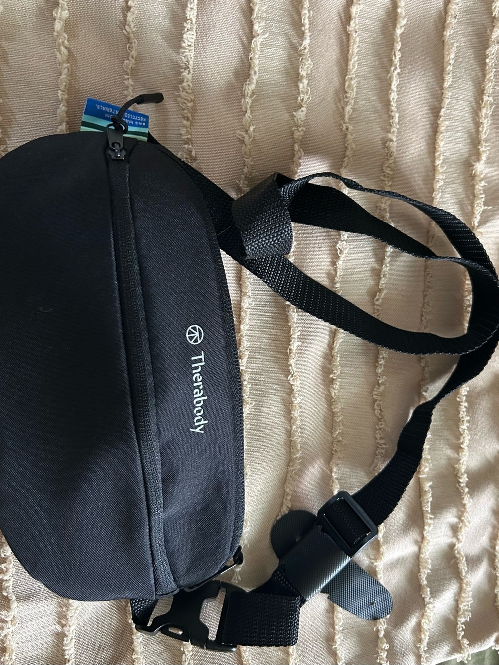 Therabody Black Waist Sling Bag with Adjustable Strap